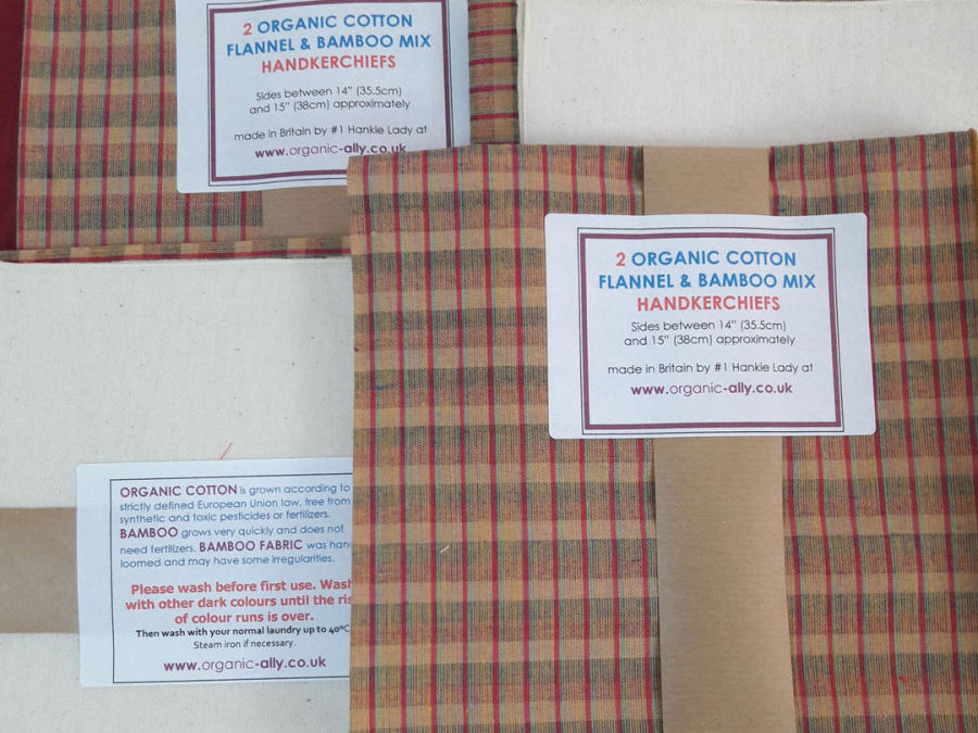 Shopping: Large Bamboo organic cotton Flannel Hankies, Large, brown, checked, patterned