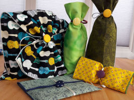 Fair trade Organic cotton cloth fabric gift wrapper bags